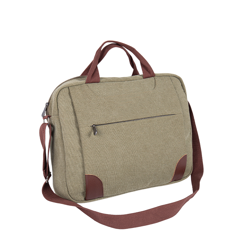 Túi Messenger Laptop - Túi đeo vai Crossbody Canvas với nhiều ngăn - màu xanh lá cây
